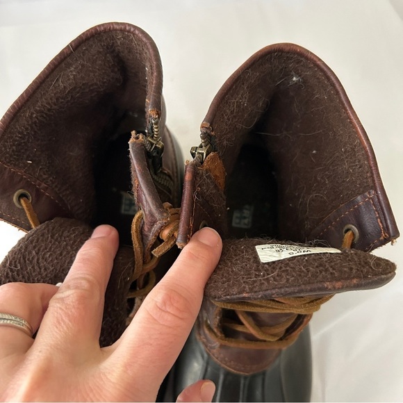 Sperry Saltwater Duck Boot Brown Leather Size 10 - Picture 10 of 12